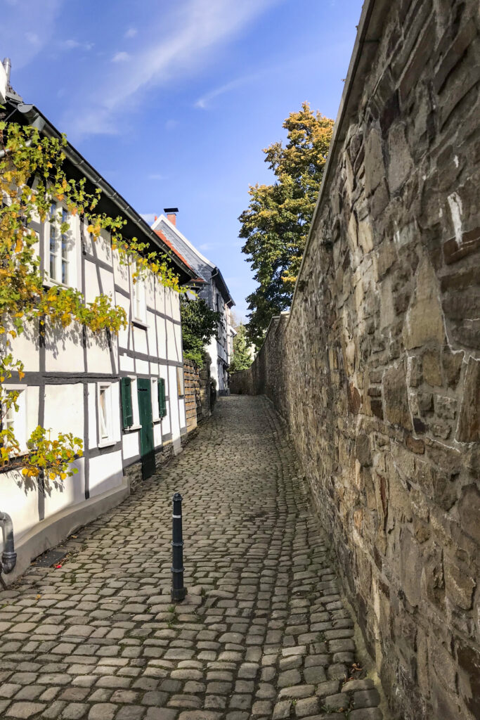 Altstadt von Hattingen. Historische Stadtmauer.